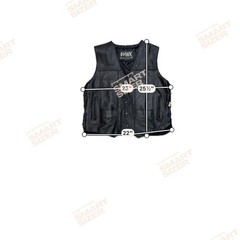 Vintage Leather Vest Mens XL Black Motorcycle Biker Lace Side Zip Pockets Riding
