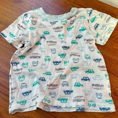 Vintage Style Baby Boy Car Print T-Shirt All Over Print Summer Crewneck Top