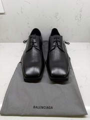 Balenciaga Bloc Rim Derby L20 Men’s Black Leather Lace-Up Square Toe 9E