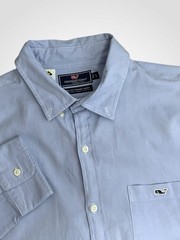 Vineyard Vines Slim Fit Blue/Whale Long Slv. Button Up Tucker Shirt Men L China