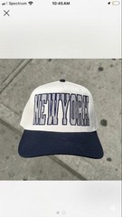 White/Blue “NEW YORK” Embroidered Snapback Baseball Cap Hat One Size