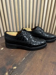 Ralph Lauren Purple Label black Derby Mens Shoes crocodile Leather size us9