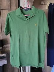 POLO RALPH LAUREN POLO SHIRT GREEN CUSTOM FIT MEN’S SIZE M
