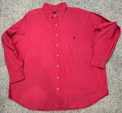 Ralph Lauren Polo Long Sleeve Casual Shirt 2XB Red Spring Summer Fall