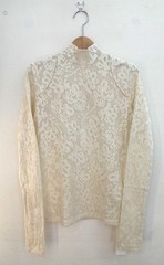 Irene WHT25A82002 Flower Jacquard Tops Women’s Size 36 24in Sleeve
