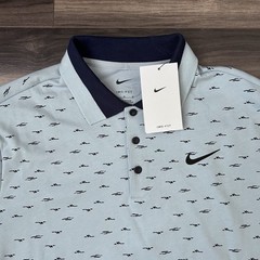 Nike Dri Fit Golf Tour Micro Print Short Sleeve Polo Armory Blue Men’s M New